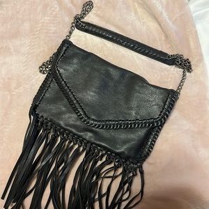 Black Fringe Satchel